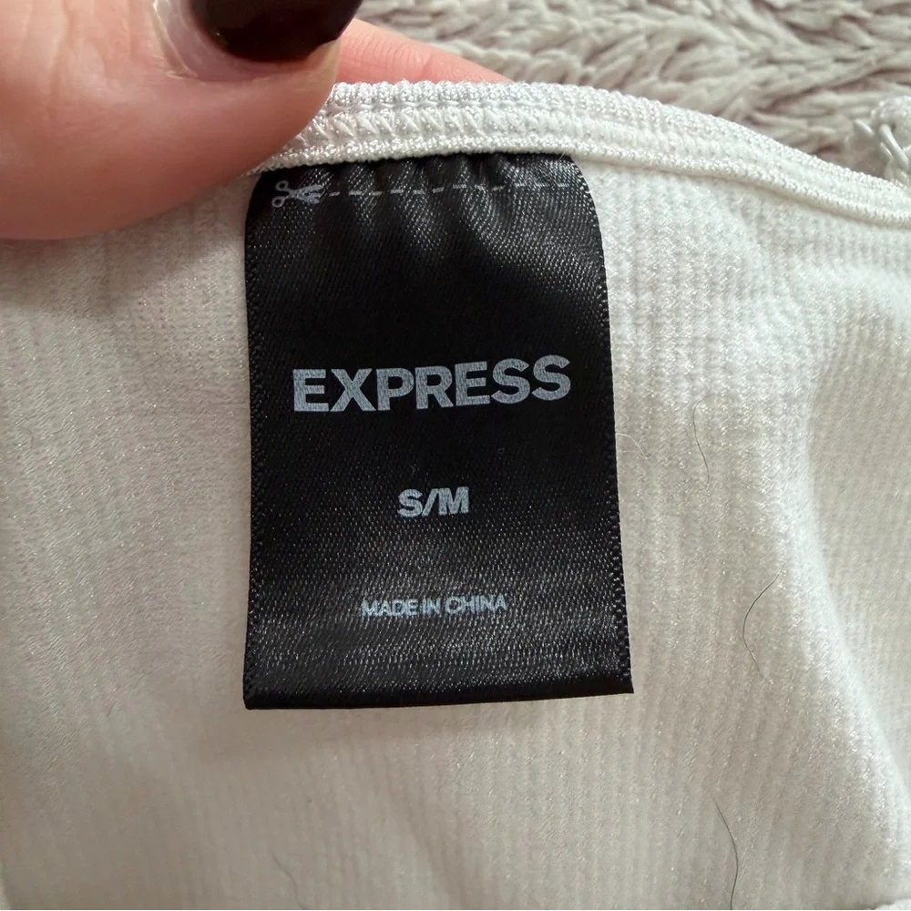Express white Ribbed Top - Picture 3 of 3
